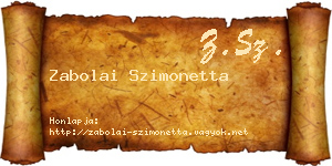 Zabolai Szimonetta névjegykártya